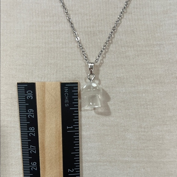 Clear Mushroom Pendant Necklace - Picture 3 of 5